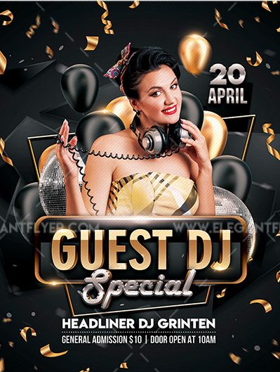 Special Guest DJ – Free Flyer Template in PSD