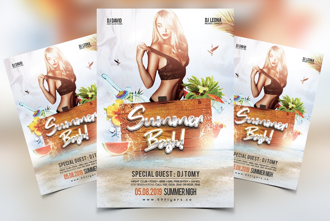 Summer Bash Free PSD Flyer Template