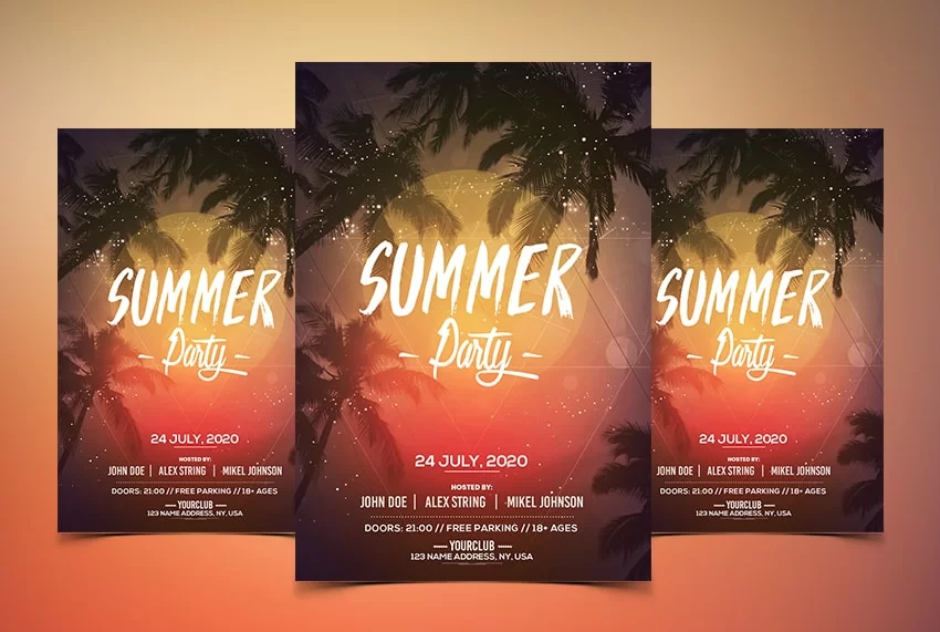 Summer Party Free PSD Flyer Template Vol.2