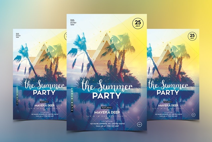 The Summer Party PSD Free Flyer Template