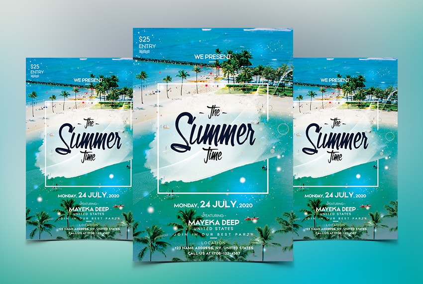The Summer Time Free PSD Flyer Template