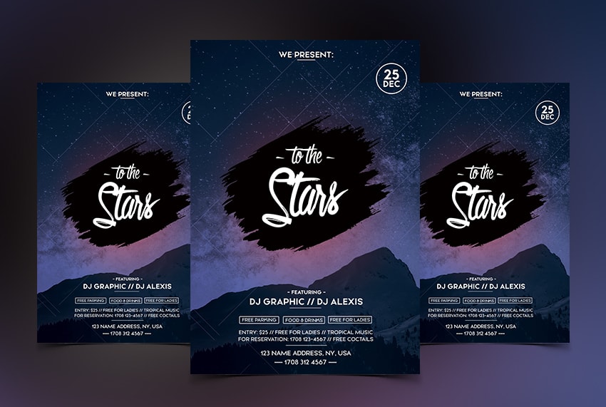 To the Stars PSD Free Flyer Template