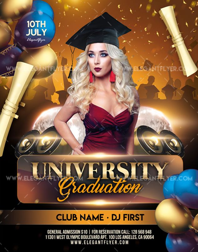 University Graduation – Free Flyer PSD Template