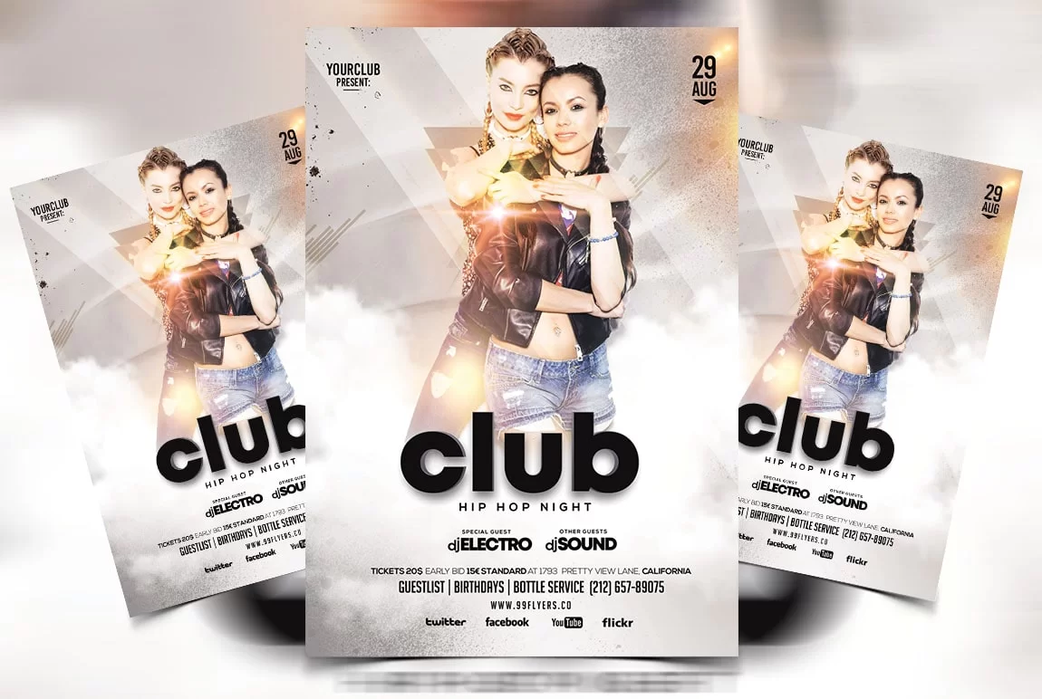 White Party PSD Free Flyer Template