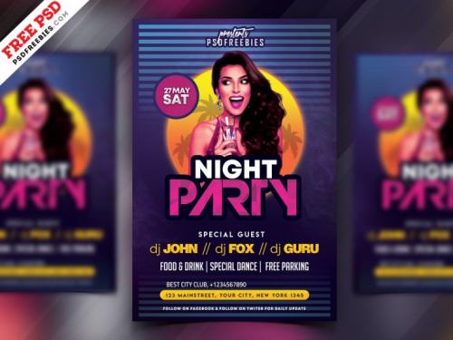 The Tropical Party Free PSD Flyer Template - PSDFlyer