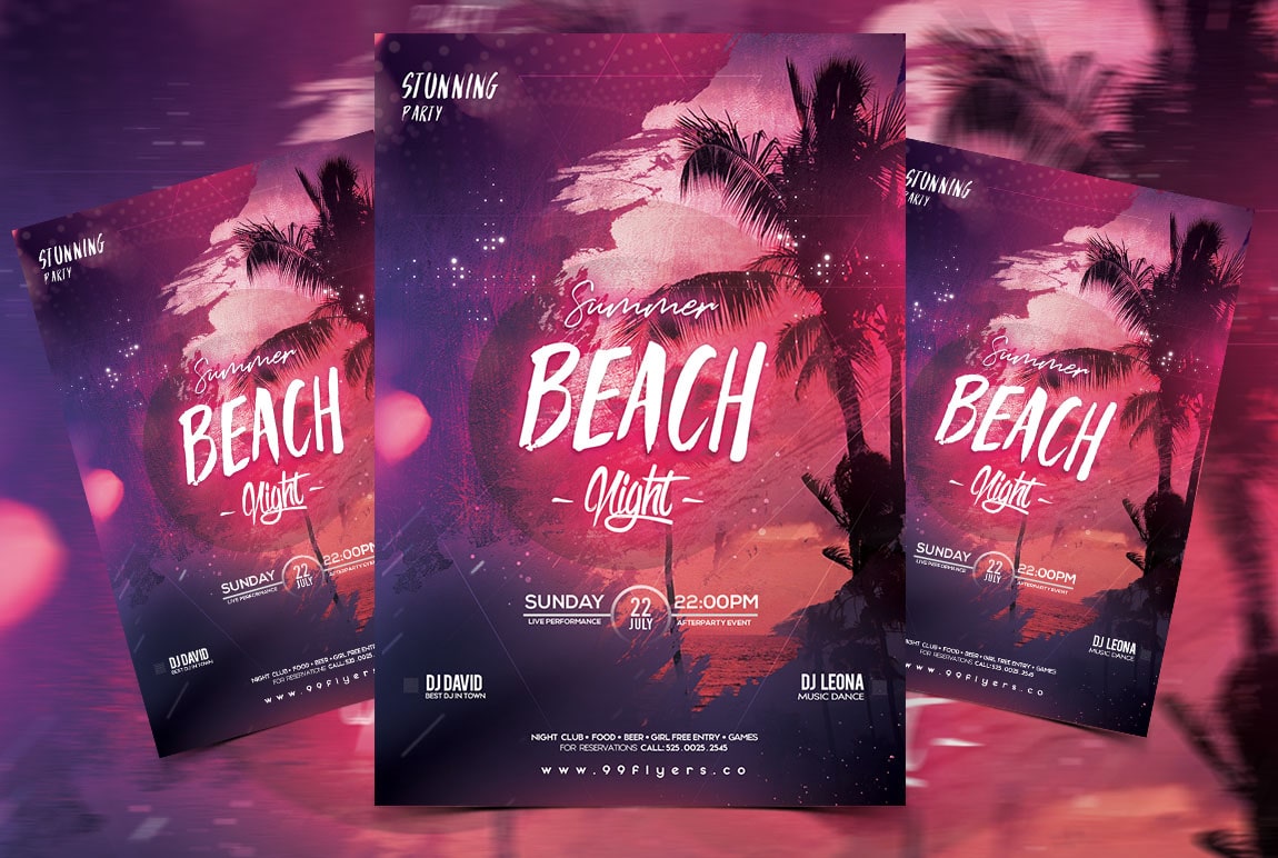 Beach Party Free PSD Flyer Template