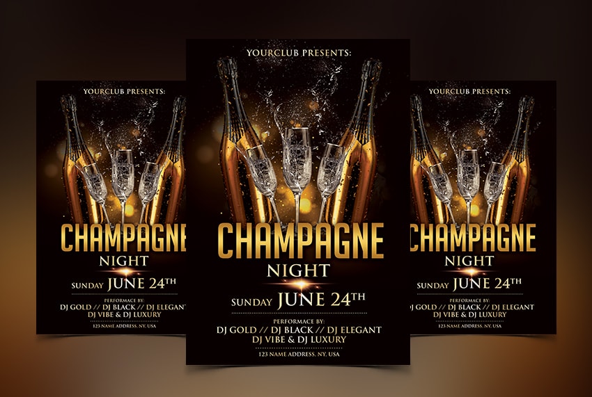Champagne Luxury Free PSD Flyer Template