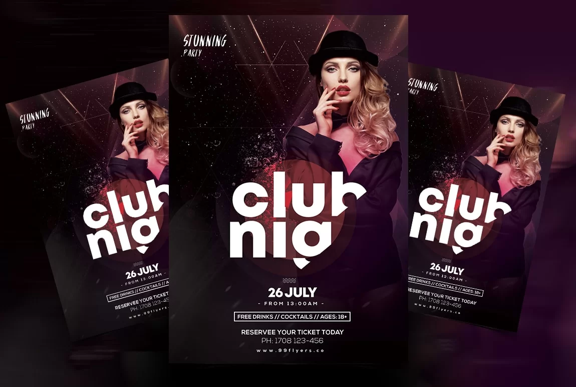 Club & Party Free PSD Flyer Template