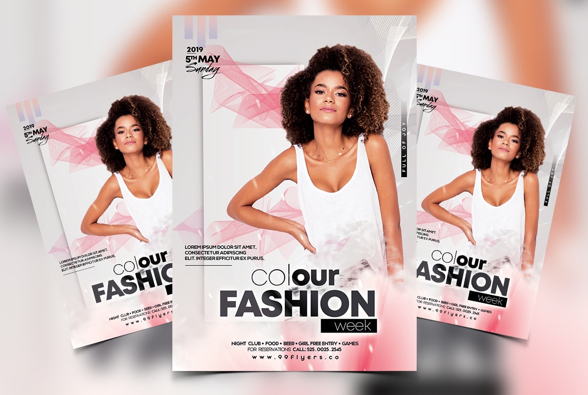 Colour Fashion Week Free PSD Flyer Template