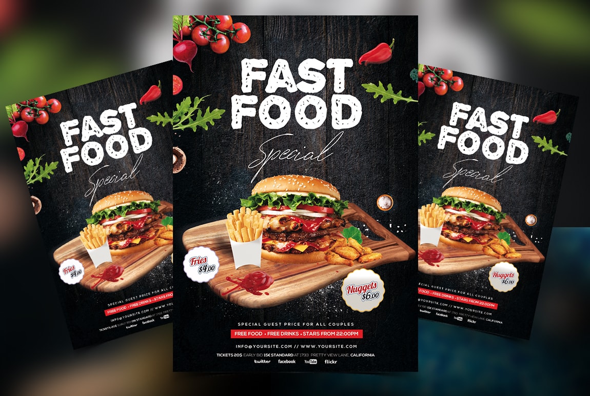 Fast Food Special Free PSD Flyer Template