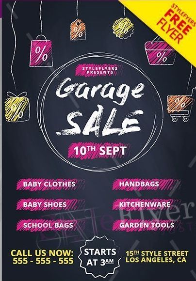 Garage Sale Free PSD Flyer Template