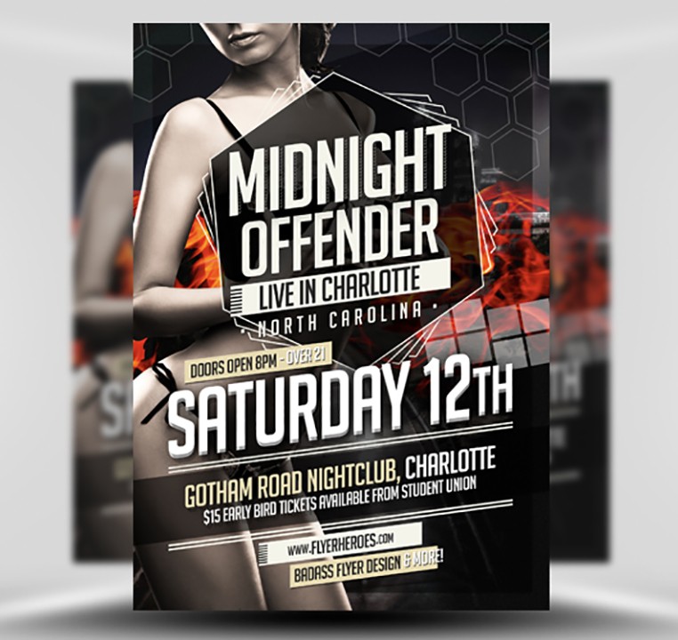 Midnight Offender Free Flyer Template