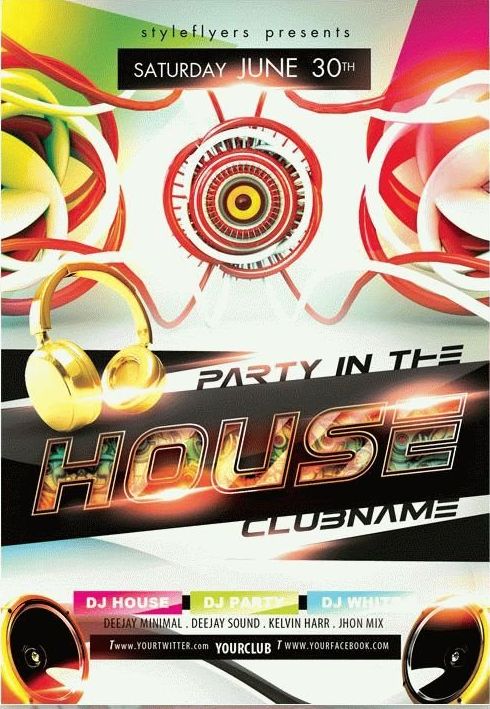 Party in the House PSD Flyer Template