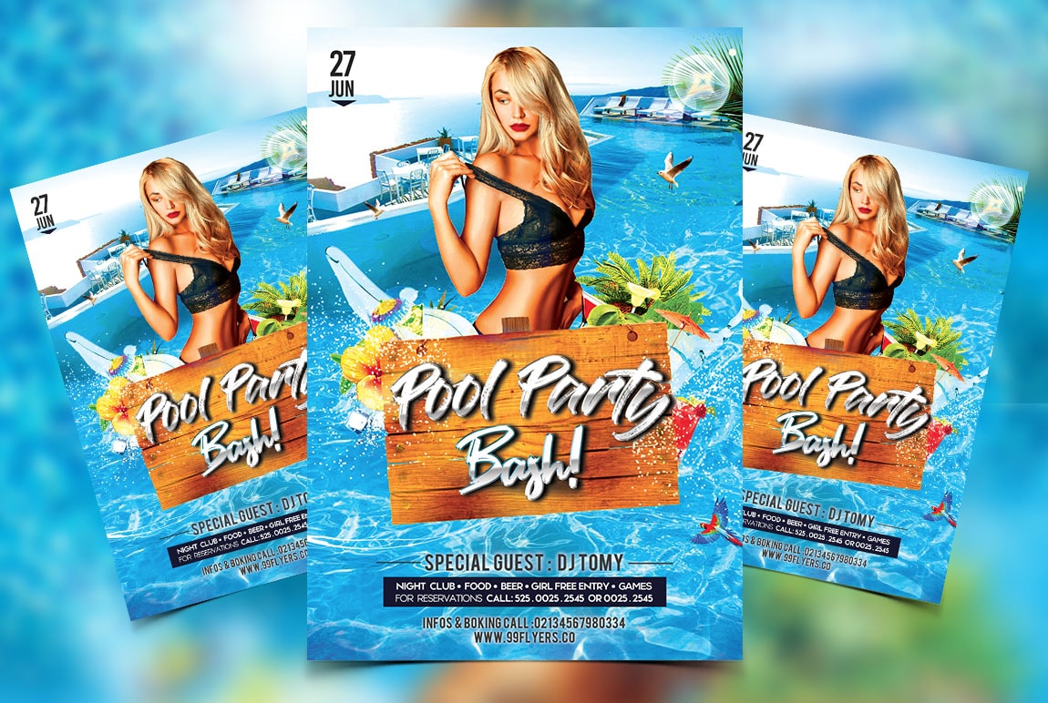 Pool Party Bash Free PSD Flyer Template