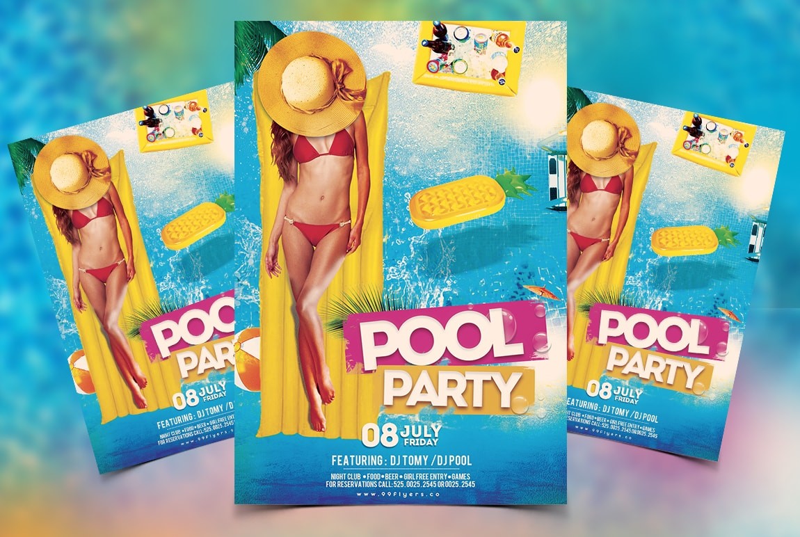 Pool Party Free PSD Flyer Template