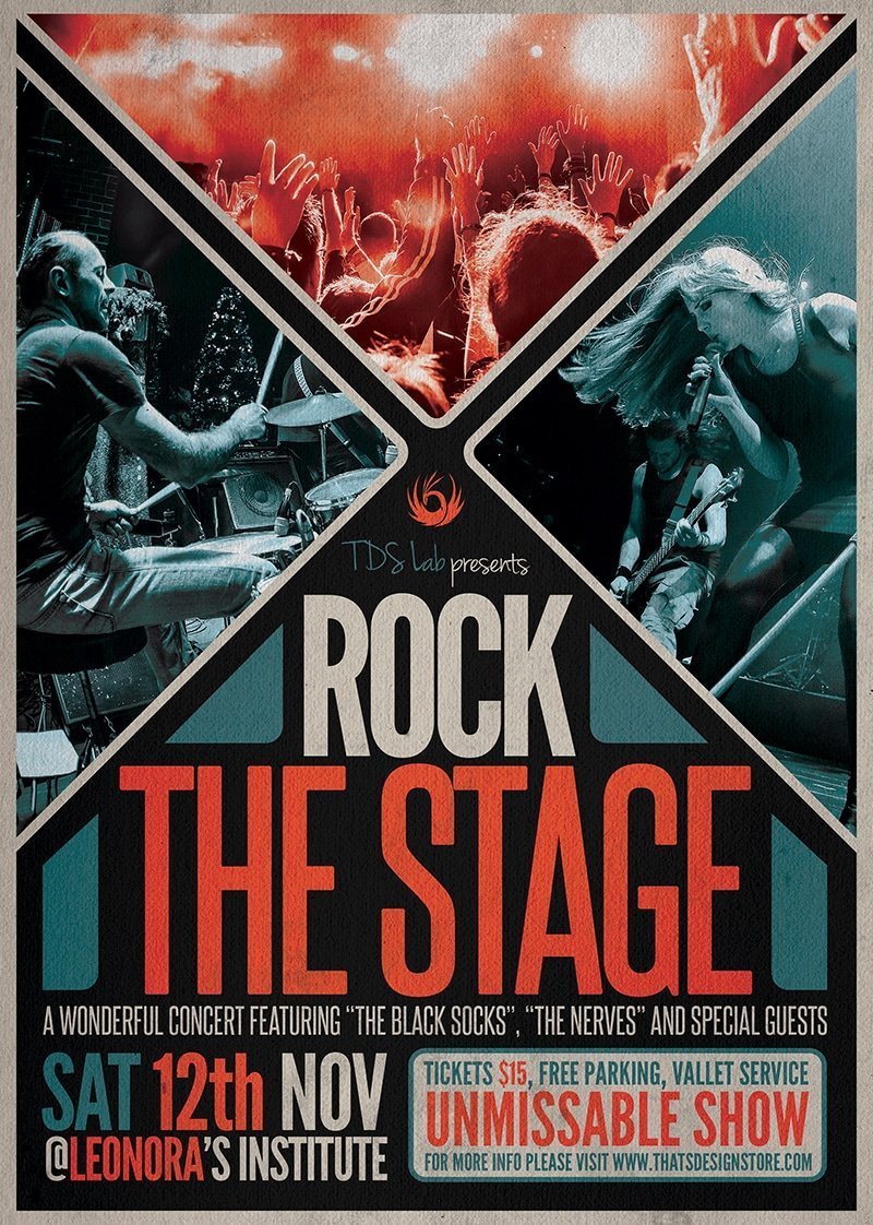 Rock the Stage Free PSD Flyer Template - PSDFlyer Within Concert Flyer Template Free