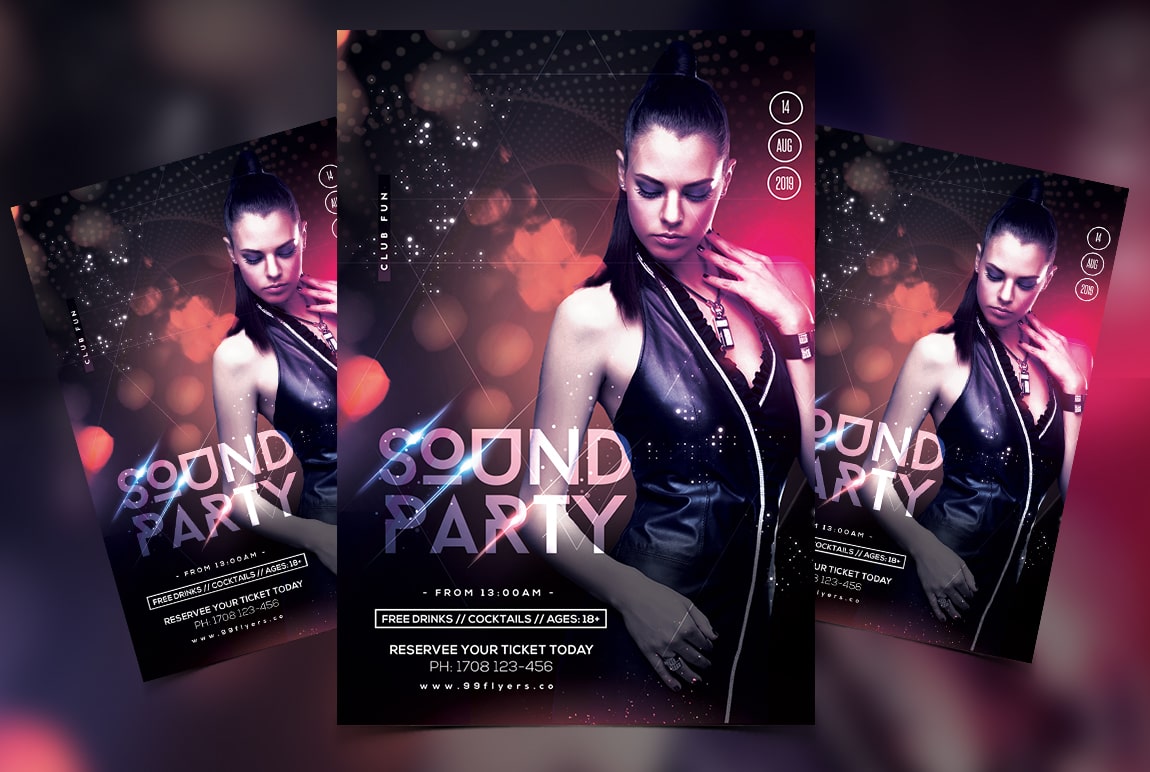 Sound Party Night Free PSD Flyer Template