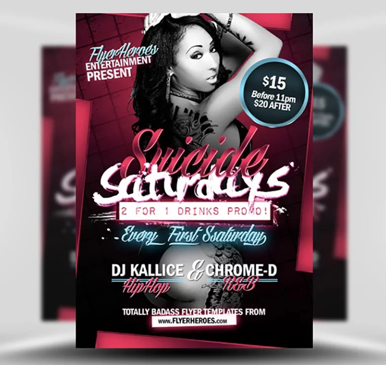 Suicide Saturdays Free Flyer Template