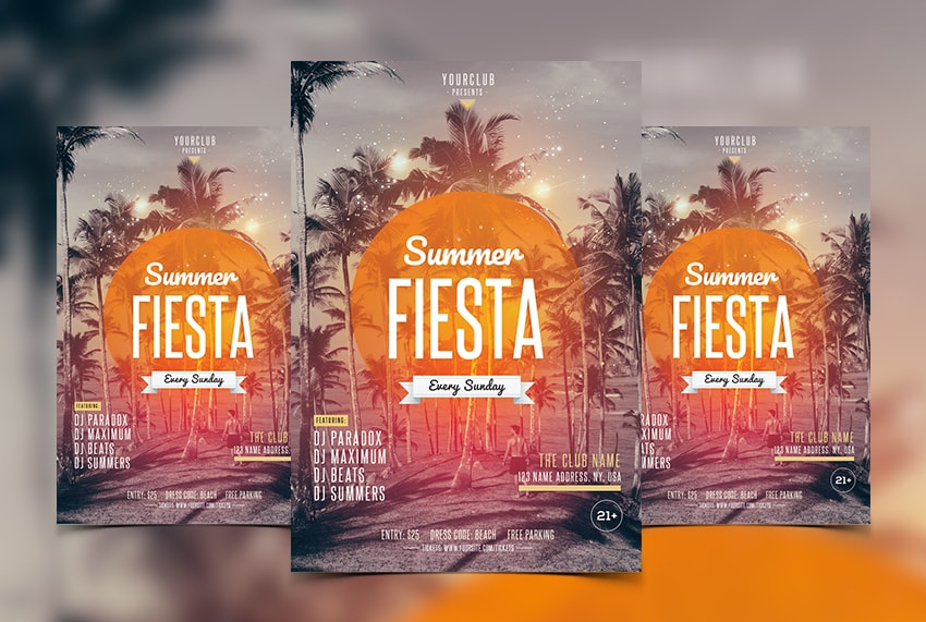 Summer Fiesta - Free Beach PSD Flyer Template