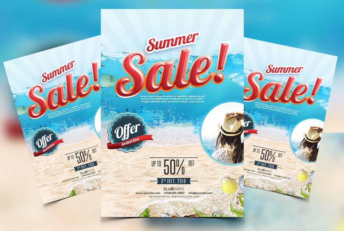 Summer Sale Free PSD Flyer Template
