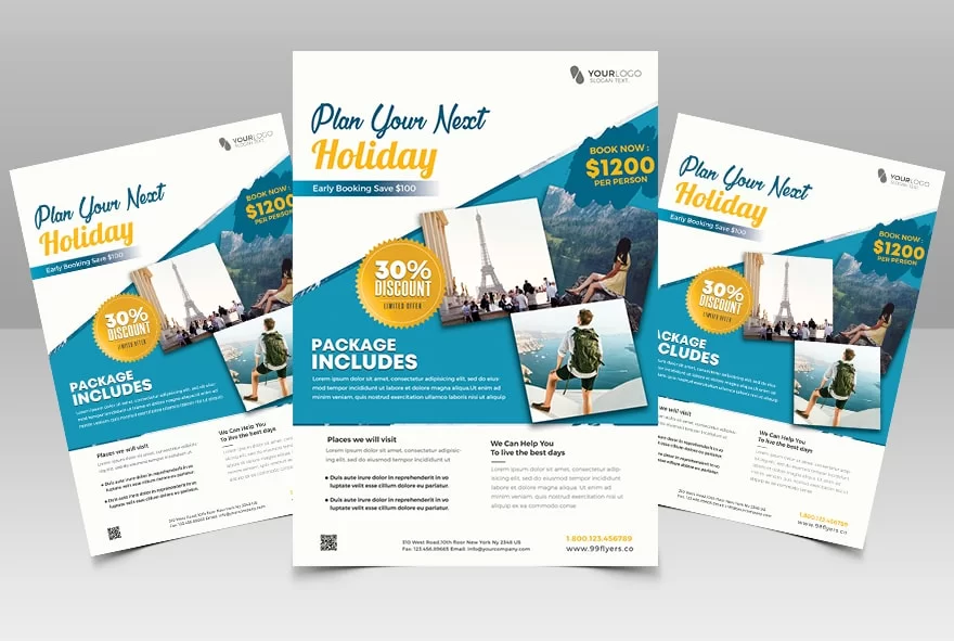 Travel Holiday Free PSD Flyer Template