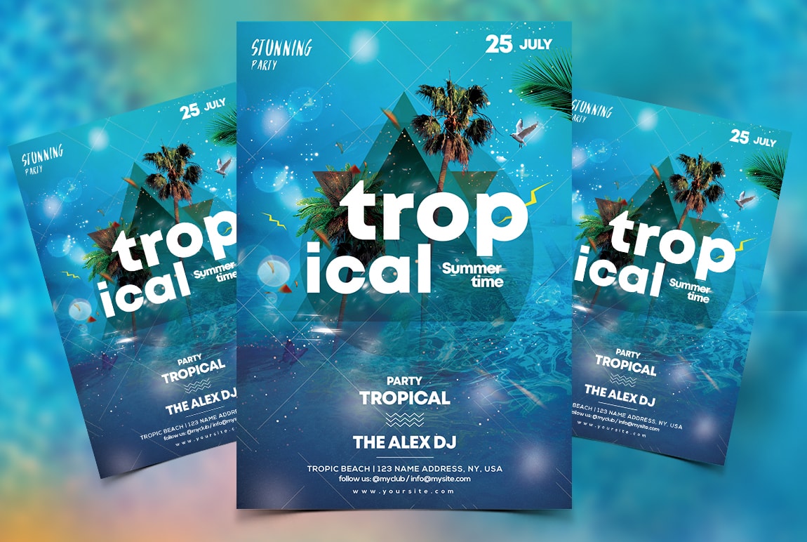 Tropical Summer Free PSD Flyer Template