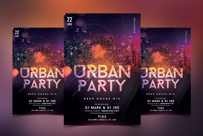 Urban Party PSD Free Flyer Template