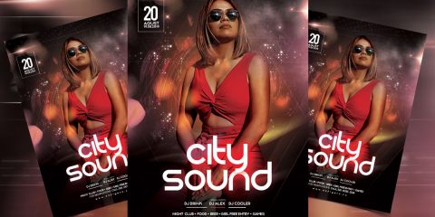 City Sound - Party Free PSD Flyer Template