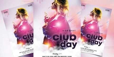 Club Vibe Party Free PSD Flyer Template