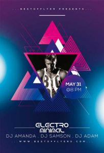 Electro Music PSD Free Flyer Template
