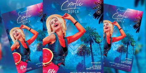 Exotic Summer Party Free PSD Flyer Template