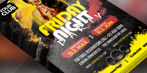 Friday Night Party Free PSD Flyers Templates