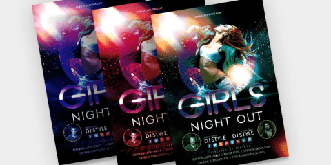 Girls Night Out PSD Free Flyer Template