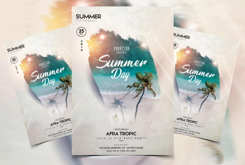 Summer Beach Party Free PSD Flyer Template