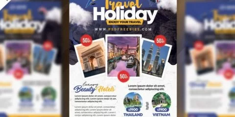 Summer Tour Travel Flyer PSD Template