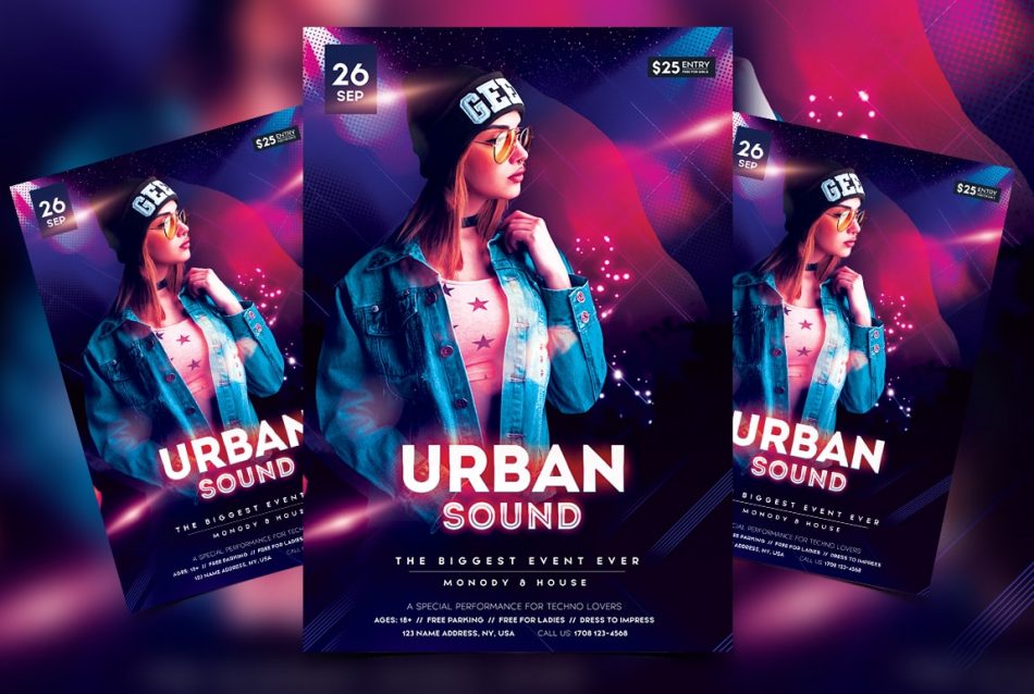 Urban Sound Free PSD Flyer Template