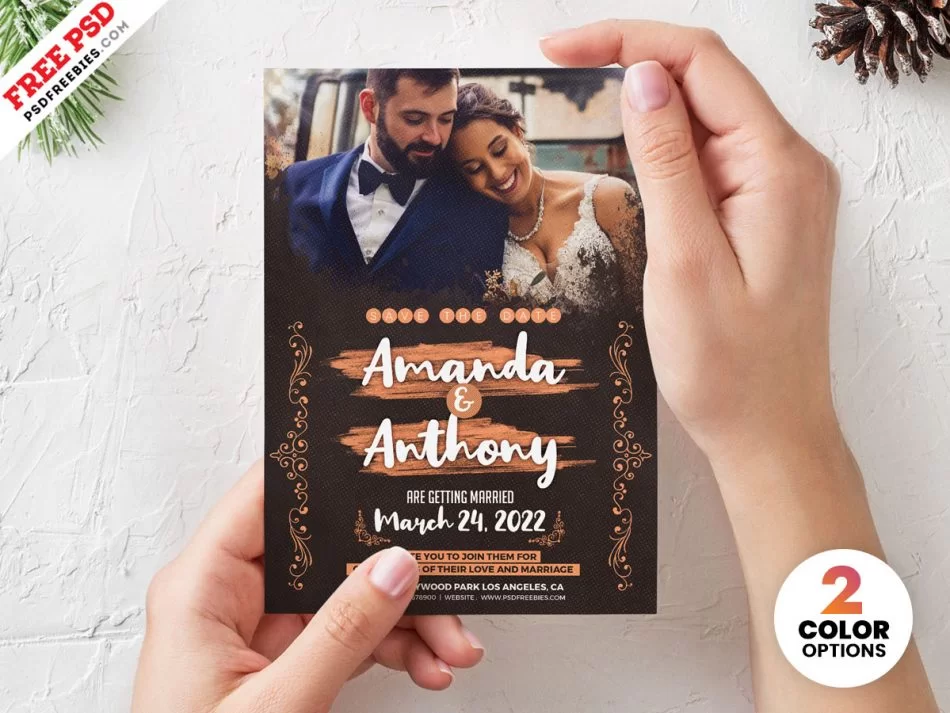 Wedding Invitation PSD Flyer Template