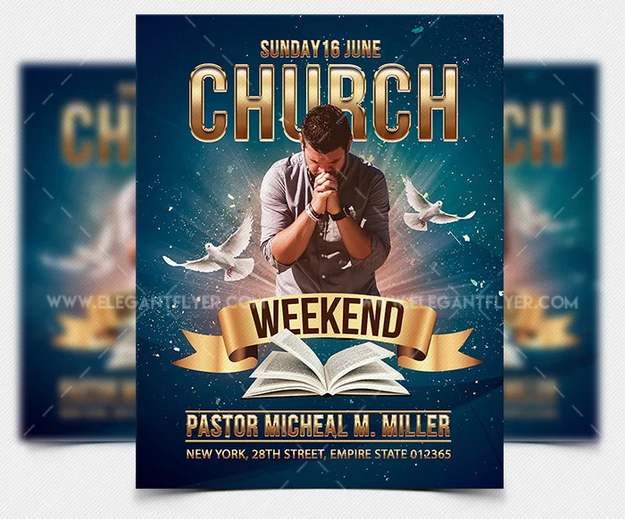 Weekend Church – Free Pastor PSD Flyer Template
