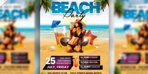 At the Beach PSD Free Flyer Template