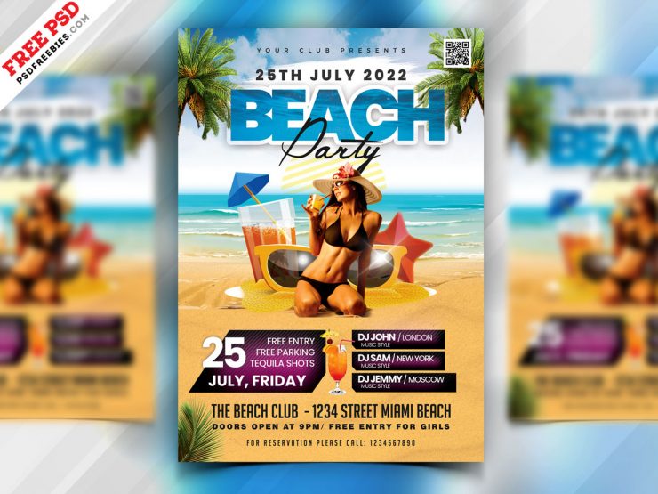 At the Beach PSD Free Flyer Template