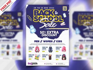 Back to School Sale Free PSD Flyer Template