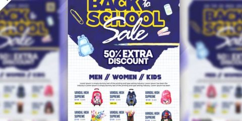 Back to School Sale Free PSD Flyer Template