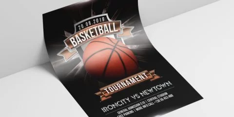 Basketball Tournament PSD Free Flyer Template