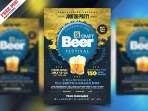 Beer Festival Celebration PSD Free Flyer Template