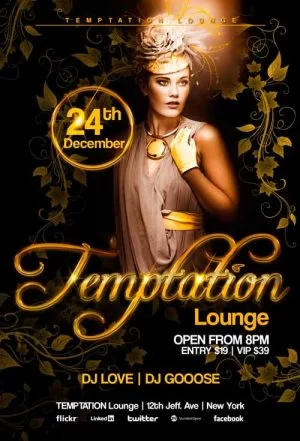 Black & Gold Lounge PSD Flyer Template