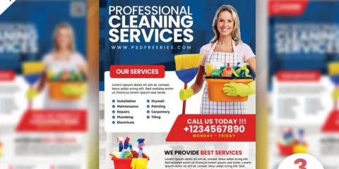 Cleaning Company PSD Free Flyer Template