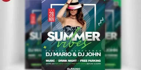 Club Time Free PSD Flyer Template