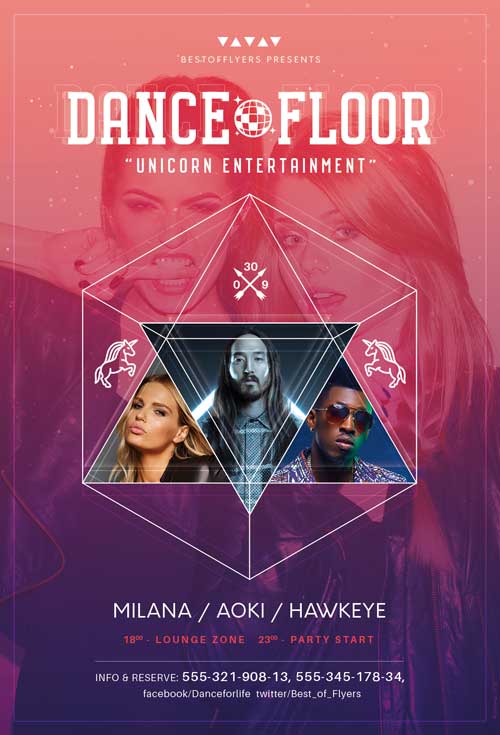 Dance Floor Free PSD Flyer Template