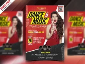 Electro Music Party Free PSD Flyer Template