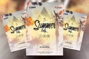 Event in Beach Free PSD Flyer Template